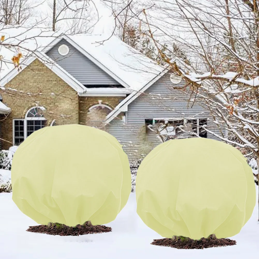 

2 упаковки зимних чехлов для защиты от мороза, дышащая нетканая ткань, зимние уличные изоляционные чехлы для ухода за растениями