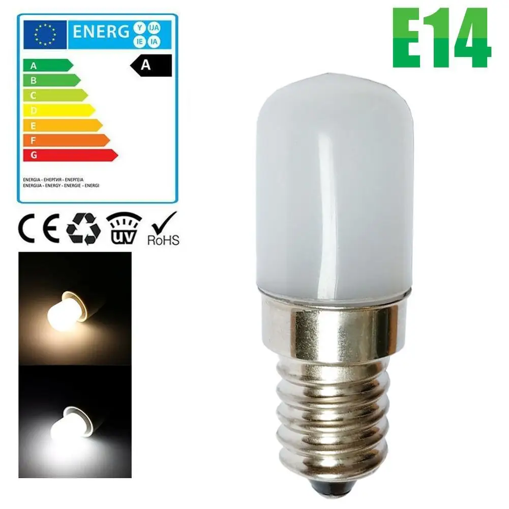 

1Pc 2w E14 Led Fridge Light Bulb Refrigerator Corn Bulb White/warm Replace Led Lamp Halogen Smd2835 Light For Home Office A6K5