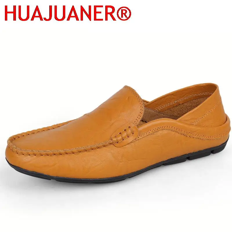 

New Men's Shoes Genuine Leather Men Loafers Business Casual Soft Bottom Comfortable Slip on Shoes for Men Luxury Driving Flats