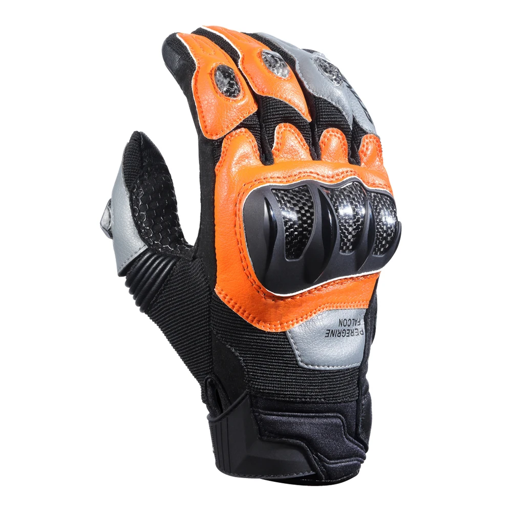 Orange Anti-fall Motorcycle Gloves Wear-resistant Motocross Gloves Anti-slip Motorcycle Accessories Breathable Biker Glove S-2XL