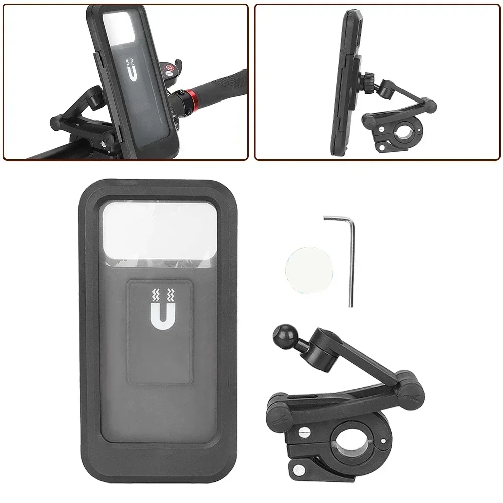 Waterproof Magnetic Phone Holder Handlebar Phone Bracket Phone Holder Clip Rotatable Cycling Touch Screen Retractable Stand