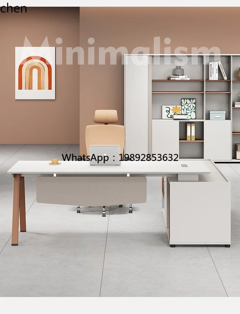 HXL Office Furniture Supervisor Desk Simple Modern Manager Office Computer Desk Single Office Desk and Chair