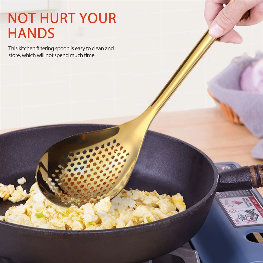 

Stainless Steel Slotted Spoon Multi-Functional Frying Oil Strainer Hot Pot Skimmer Kitchen Cooking Tool Noodles Colander