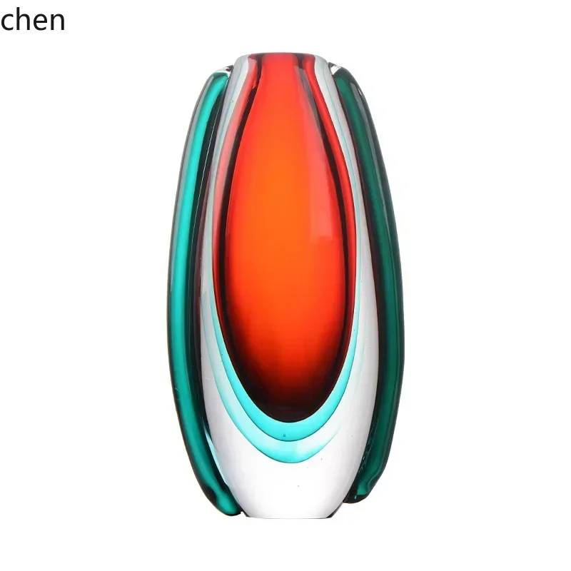h27-light luxury high-end glazed vase, dining table entrance glass art flower ware