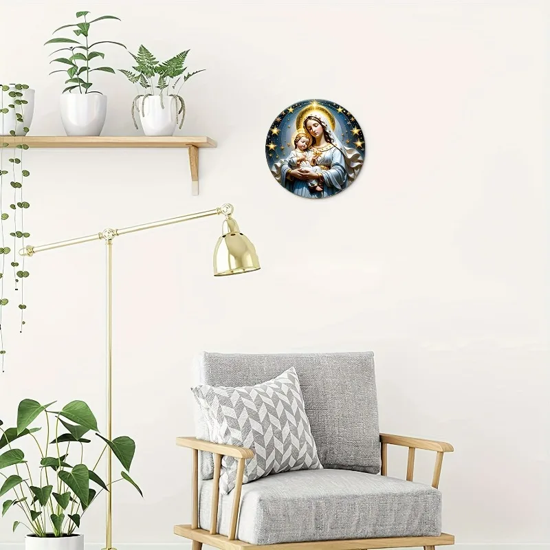 활기찬 성스러운 기독교 도상학 예수 테마 알루미늄 호일 조각 벽 장식, 가정용 천체 디자인 실내 예술