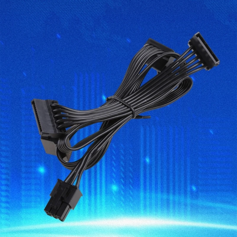 Kabel Modular Daya 6pin Siku Kabel Datar Hitam Kabel Modul PCIE 6P