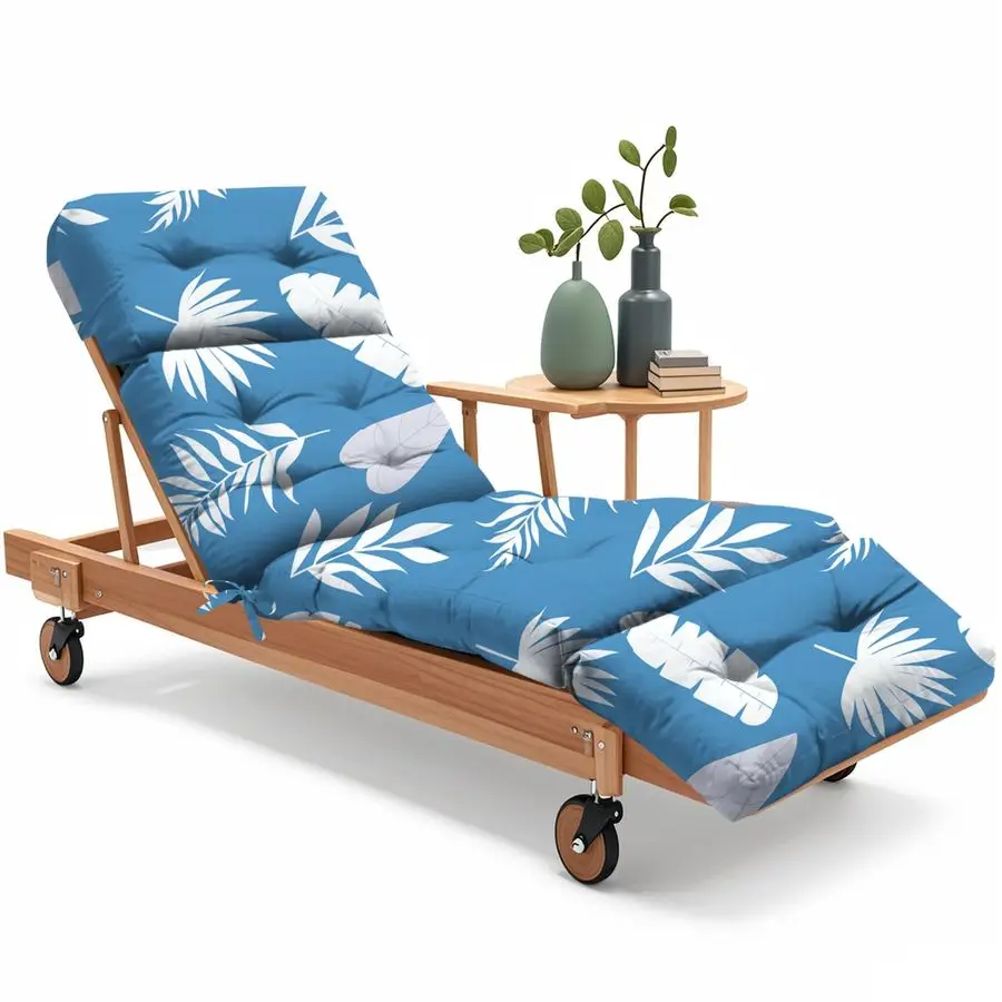 Cojín para Silla de Jardín, 75.1 x 22.8 x 4.7 Pulgadas, 100% Impermeable, Cojín de Repuesto de Algodón para Silla de Patio o Piscina