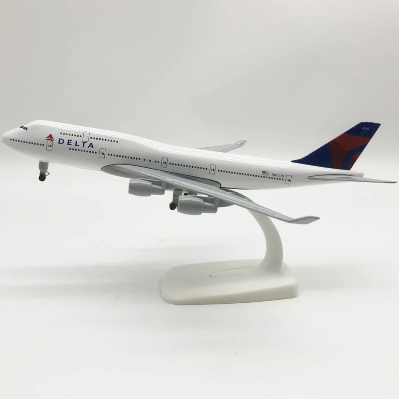 Scale Model Airplane 20cm Metaallegering Voor Delta Luchtvaart Model 747 B747 Vliegtuig Model Statisch Ornament Plane