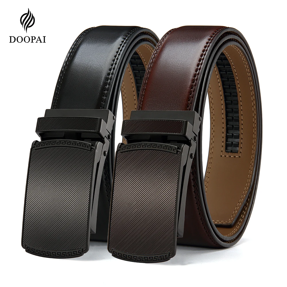 

Мужские ремни с автоматической пряжкой, ремень из натуральной кожи высокого качества для мужчин, кожаный ремешок, повседневный ремень для джинсов, несколько размеров