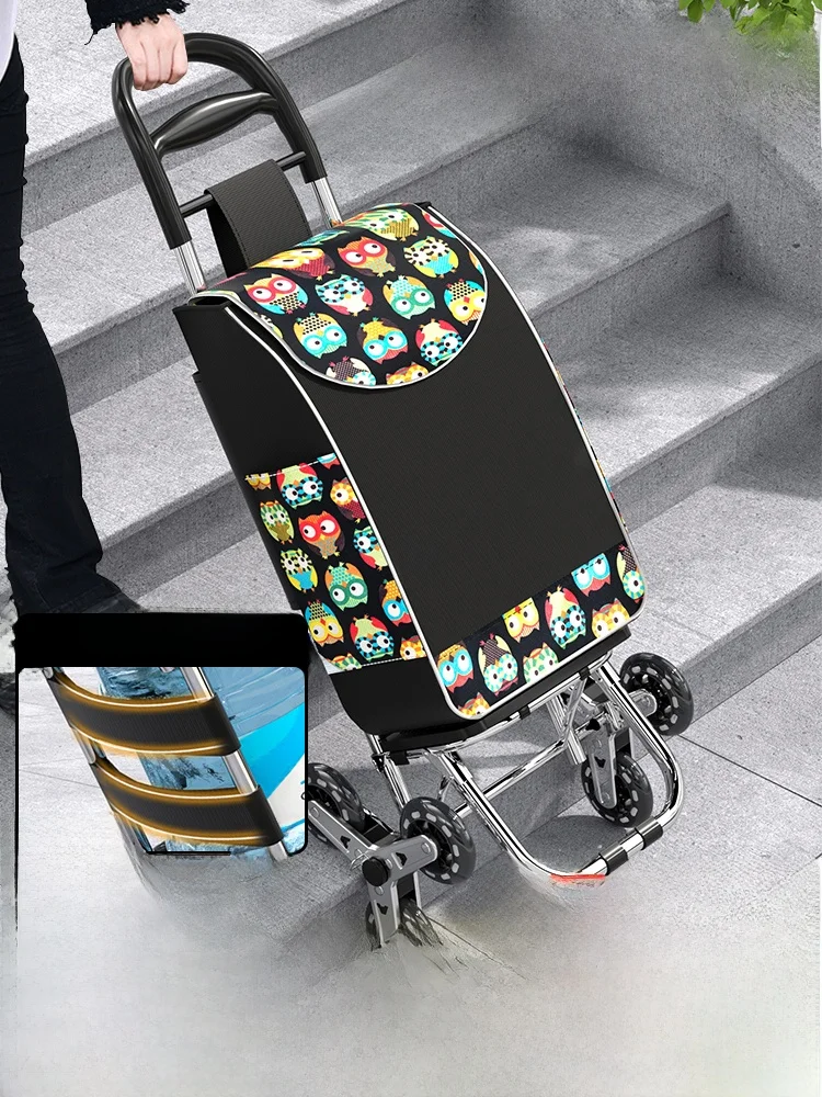 

Portable op Cart Vegetable Bung Car Small Pulling Hand Puing Stair Climbing Goods Towing Foldable op Cart