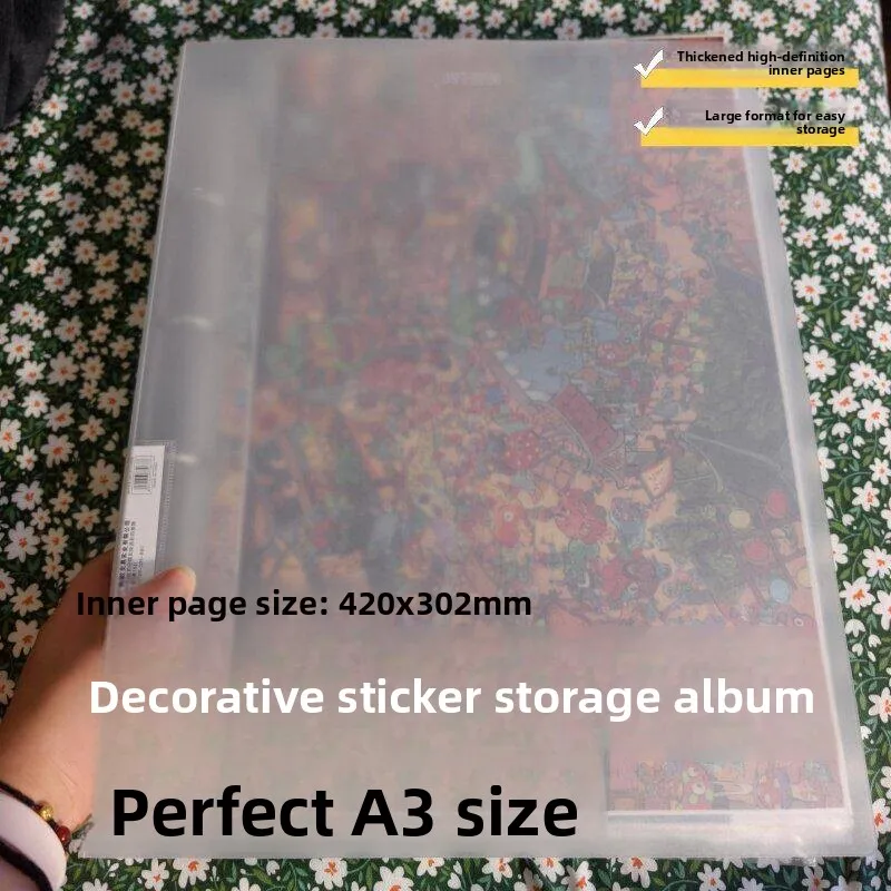 thickened-album-a3-landscape-sticker-storage-folder-large-version-micro-scene-sticker-album-children's-home-organization-tool