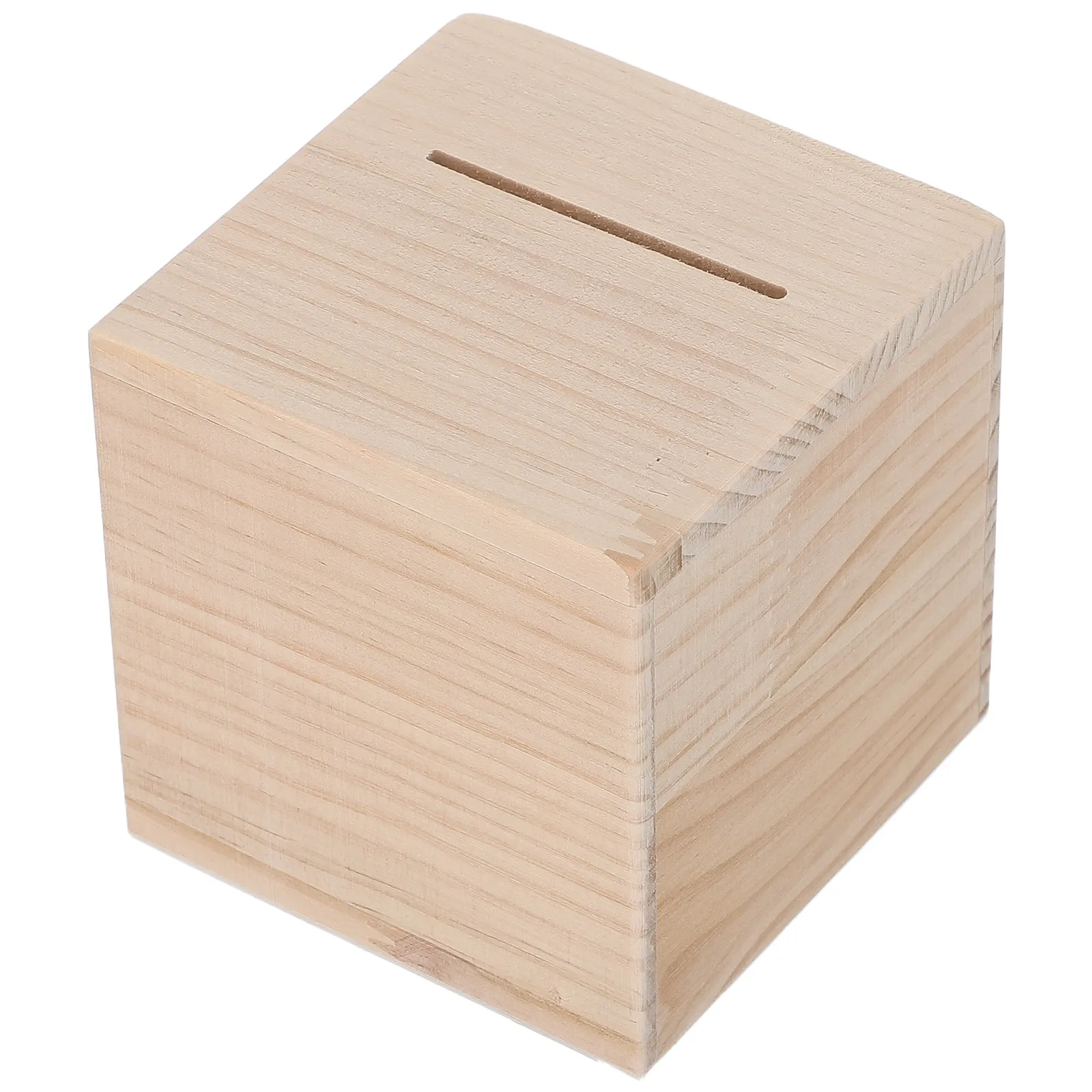 Wooden Money Box 4 Inch Only in No Out Coin Bank Unopenable Cash Savings Bank Must Break to Challenge Gift