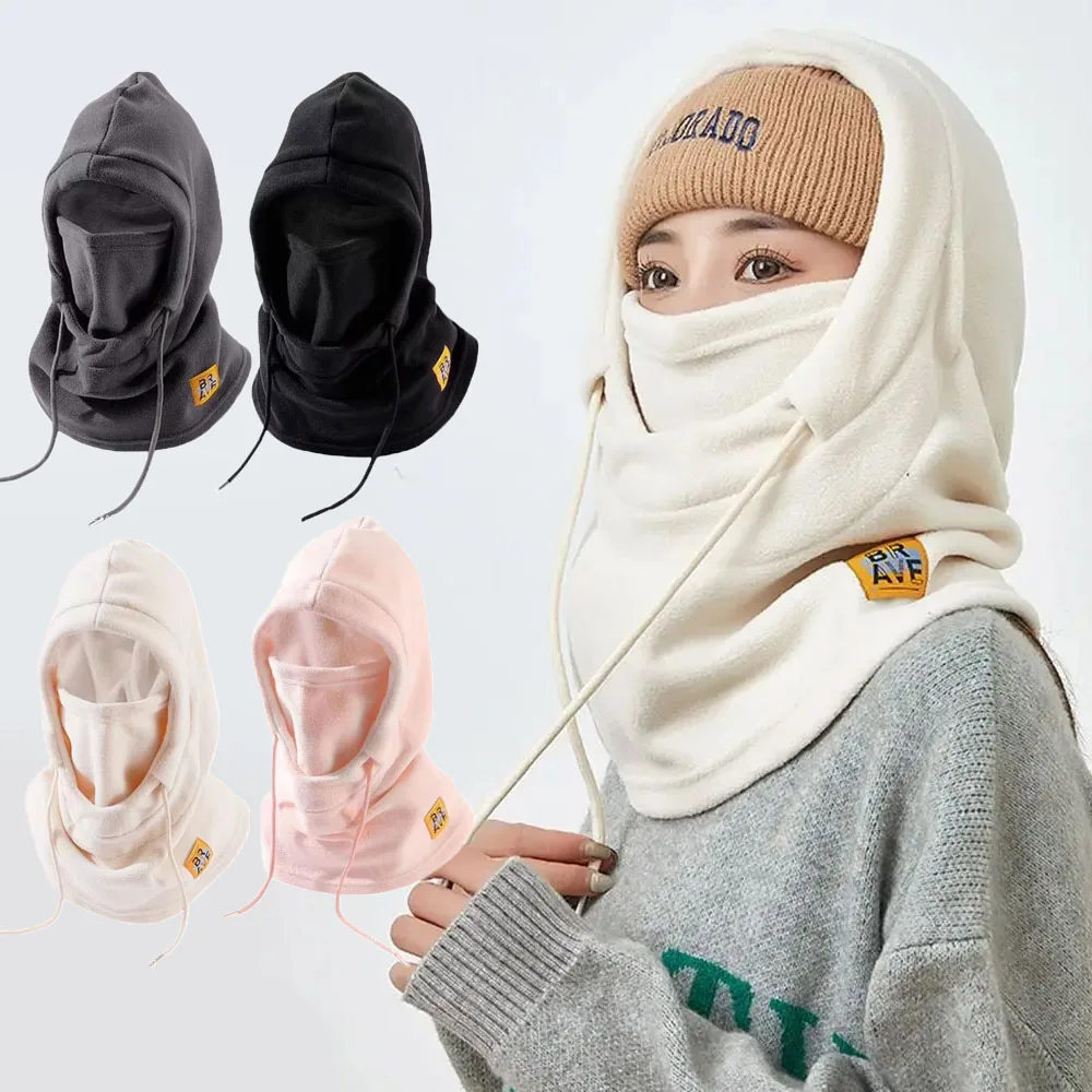 Women Beanie Fleece Cycling Hat Scarf Hooded Face Cover Men Camping Cycling Cap Ski Balaclava Beanie Bonnet Keep warm