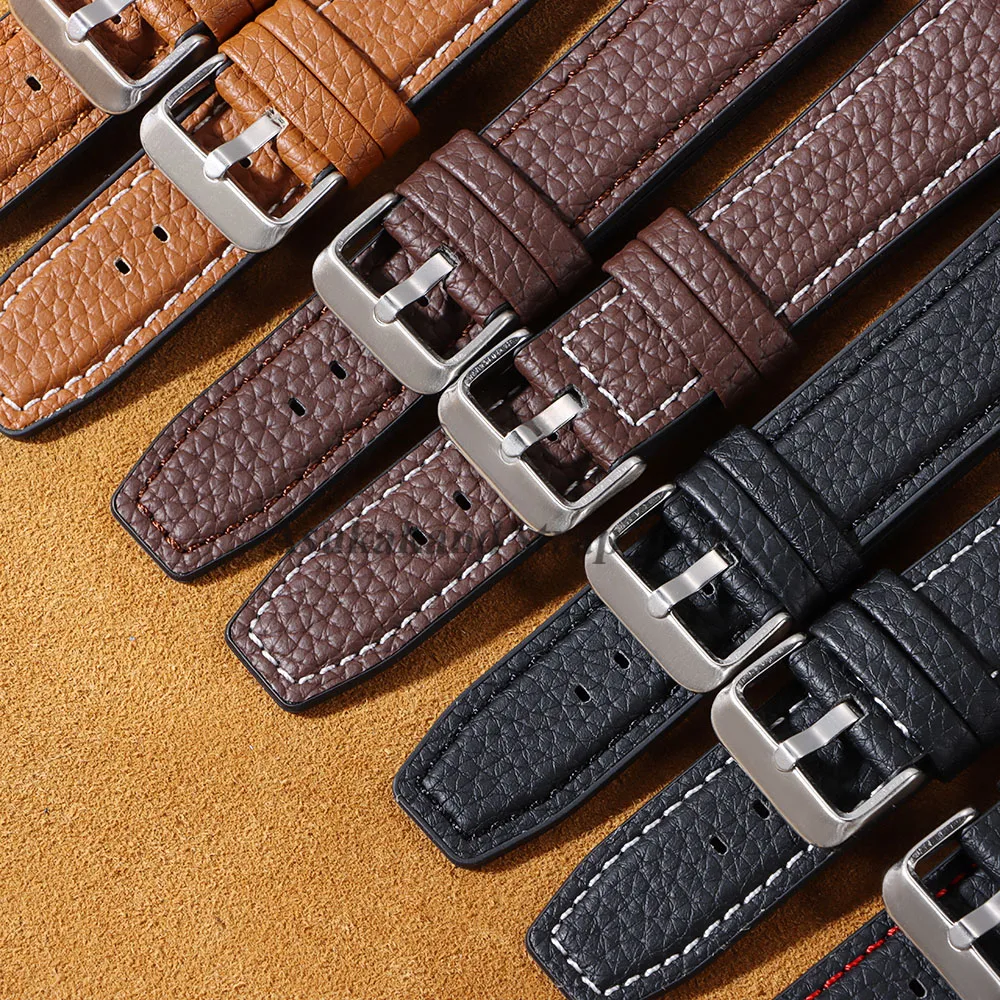 Быстросъемный силиконовый кожаный ремешок для часов 18 мм 20 мм 22 мм для Huawei Watch GT5 GT4 GT3 GT2 Smart Watch Band для Seiko Sport Band