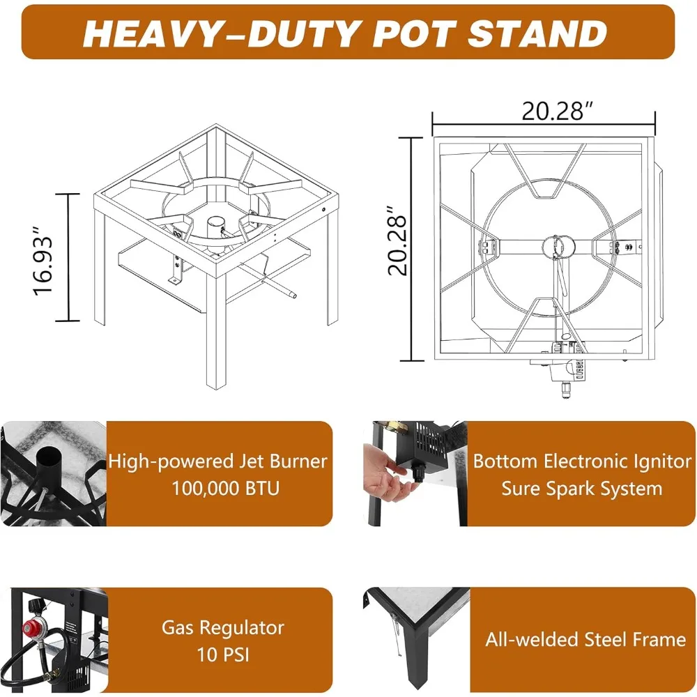 SBK0801 Kit bollente per frutti di mare da 80 Qt con filtro, pentola per bollire frutti di mare all'aperto e cestello con bruciatore a propano da 100.000 BTU