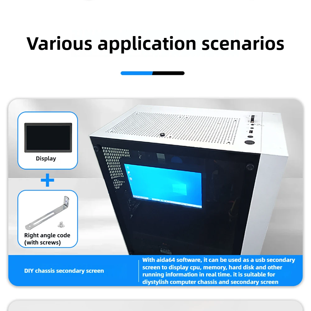 5 بوصة PC الفرعية عرض USB كابل واحد مع CNC قذيفة ل AIDA64/الكمبيوتر سطح المكتب لتقوم بها بنفسك الهيكل شاشة ثانوية Windows7/8/10/11