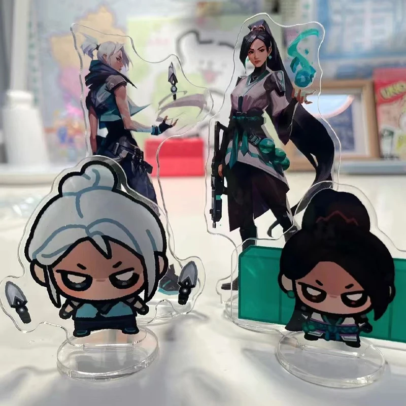 6cm Mini Valorant Angent Jett Acg Stand Q Clove Acrylic Stand Neon Cute Standing Plate Yoru Figurine Desk Ornaments Cos Toys view 2