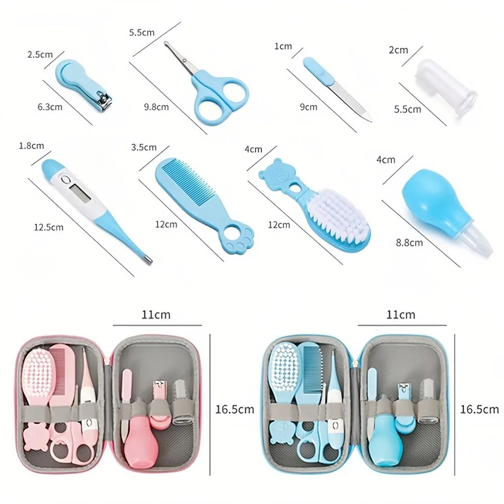 8 Uds nuevos cortaúñas cuidado limpieza conjunto peine cepillo de masaje Kit de cuidado de la salud cepillo de pelo Kit de aseo Unisex cuidado de la salud diaria