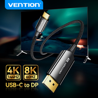 Vention Type C to 8K Displayport 1.4 32.4Gbps for iPhone15 Macbook Pro iPad Compatible Thunderbolt 4/3 USB C to 8K 60Hz DP Cable