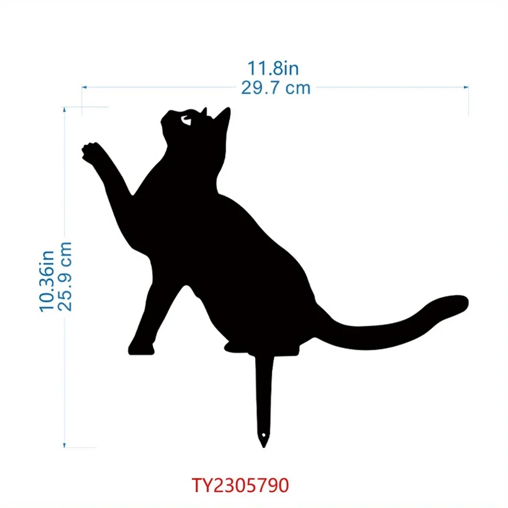 Charmante Kattenfamilie Tuinpalen-Decoratief Schattig Kattensilhouet, Ideaal Voor Tuin, Tuin En Gazon, Elegante Buitenbeelden