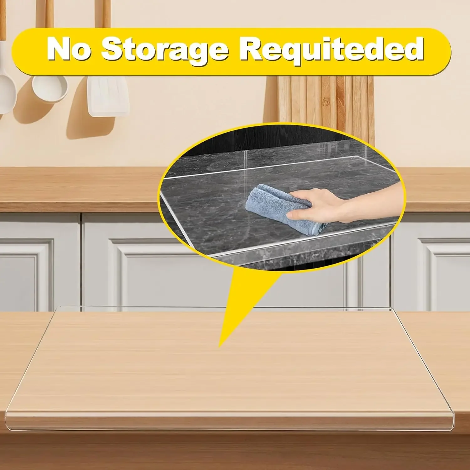 Acrylic Anti-slip Transparent Cutting Board with Lip for Kitchen Counter Countertop Protector Home Restaurant kitchen gadgets