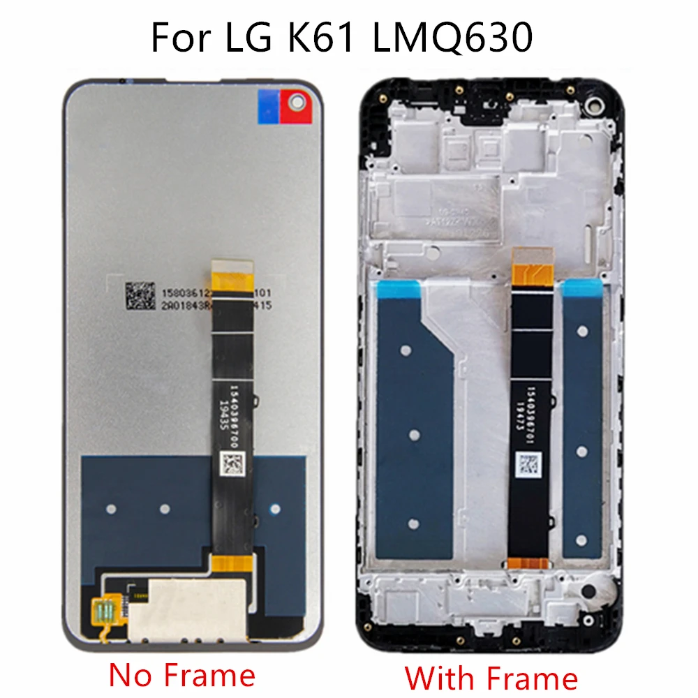 

6.53"For LG K61 LMQ630EAW LM-Q630EAW LM-Q630BAW LCD Display Touch Screen Digitizer Assembly with Bezel Frame