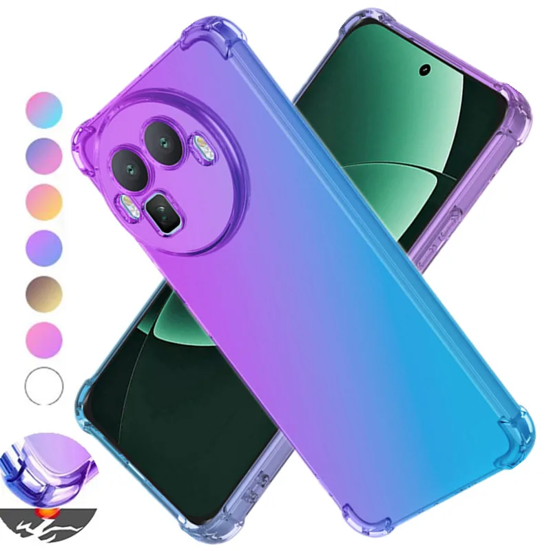 Four-corners Shockproof Gradient TPU Case for Realme GT8 GT 8 Pro Protective Clear Cover Fundas Coque Capa