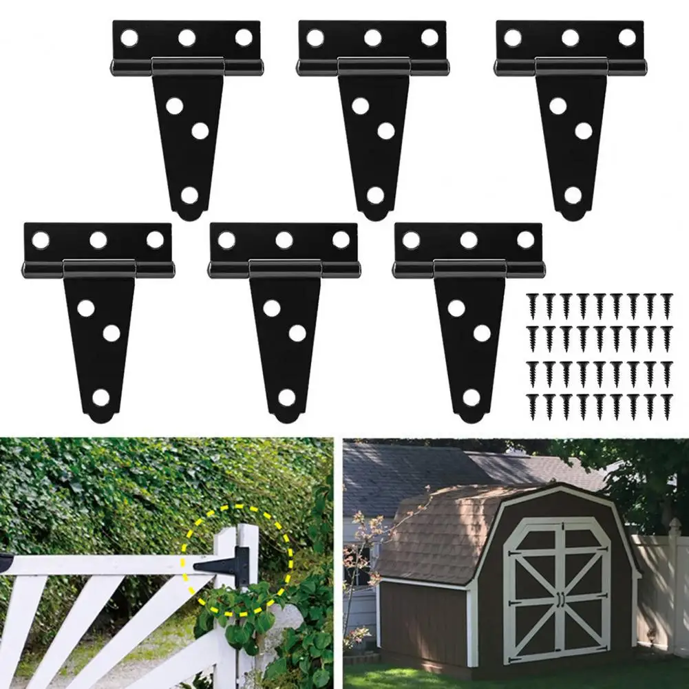 Long-lasting Shed Door Hardware Heavy-duty Shed Door T Strap Hinges with Corrosion Resistant Design Easy to Install for Shed