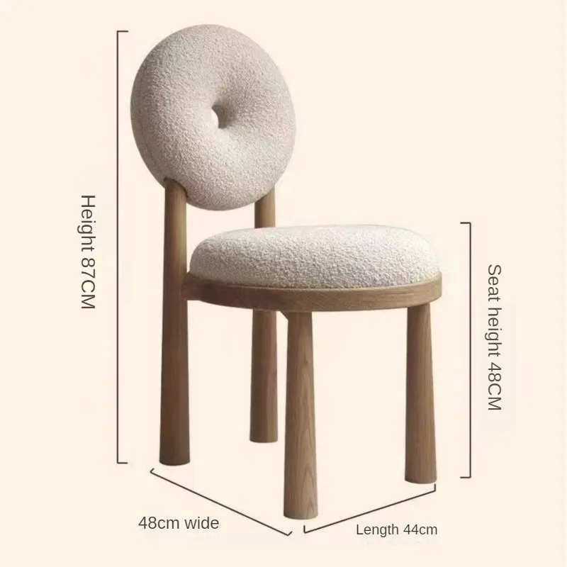 Nordic Creative Donut Lamb Velvet Backrest Chair Modern Home Dining Chair Living Room Bedroom Simple Makeup Chair Leisure Chairs