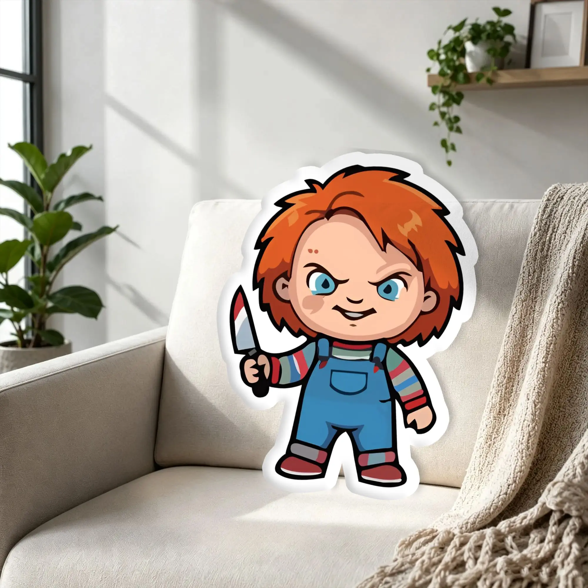 Custom B-Brides of Chuckys Pillow Cushion Double Sided Horror Movie Cushions for Bedroom Bed Sofa Personalized Plush Pillows