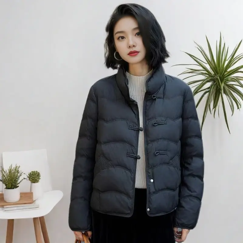 Female Winter Tops Coat Down Jackets Stand-up Collar Frog Duck's Down Warm Comfortable Leisure Fashion Soft Minority Versatile