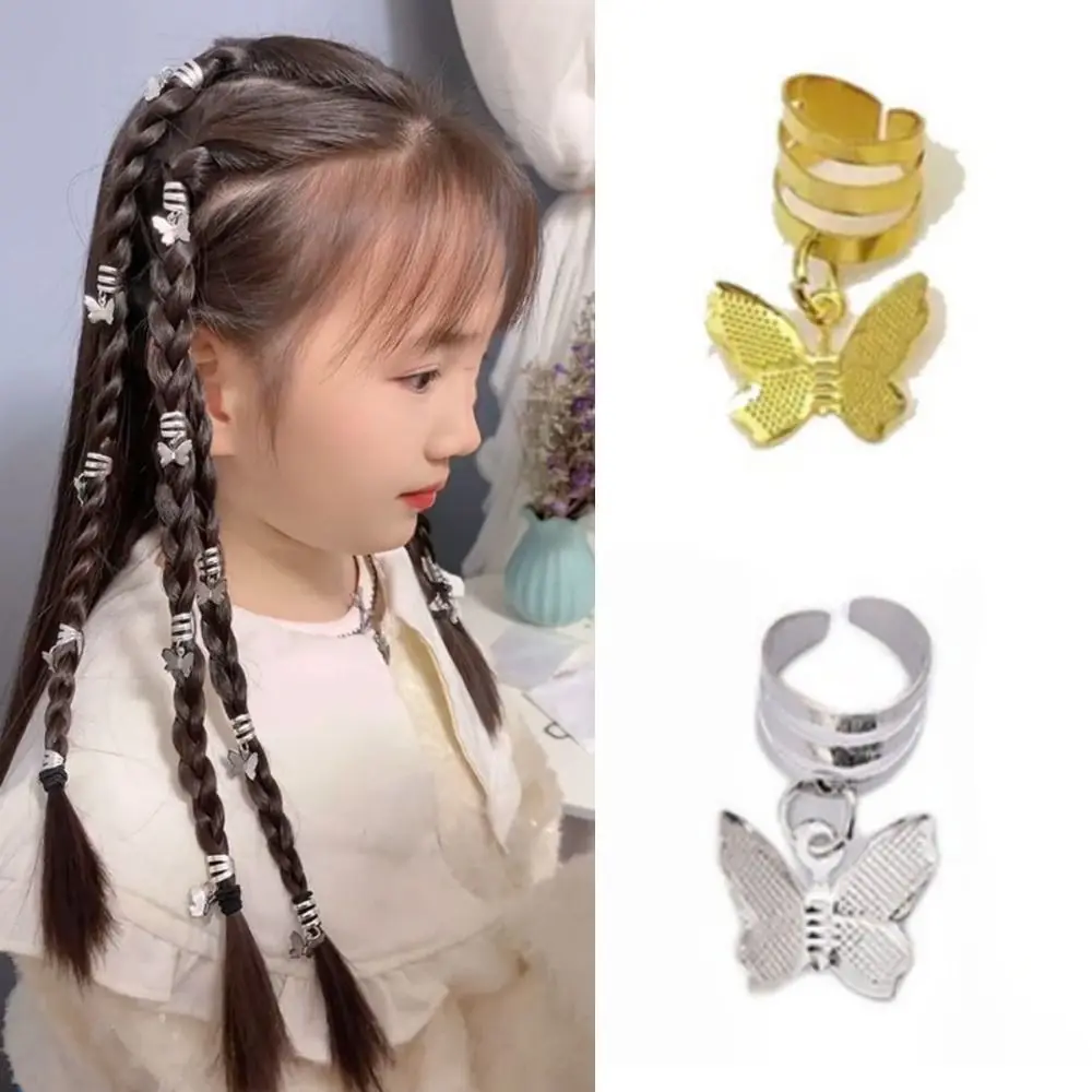 20 قطعة فراشة الجوف خارج الشعر الدائري الرهبة أقفال المعادن الكفة كليب المجدل الخرز تجديل الشعر DIY بها بنفسك الشعر جديلة أنابيب ديكور #5