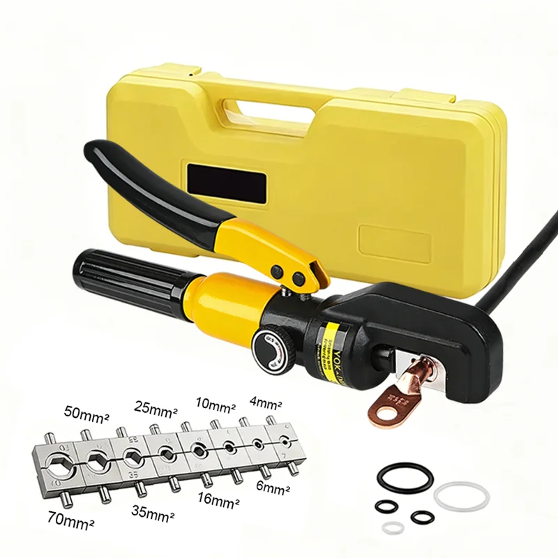Herramientas Hidráulicas, Alicates Hidráulicos de 4-70mm², Alicates de Crimpado Hidráulicos, Alicates Hidráulicos Tipo C para Crimpado de Terminales de Cable, Alicates de Crimpado de Cable para Bricolaje, Alicates de Crimpado Hidráulicos de 4/6/10/16/25/35/50/70mm², Prensa Hidráulica Doméstica, Herramienta de Crimpado Hidráulico para Cableado, Alicates de Crimpado de Cableado para Bricolaje, Prensa Hidráulica Inalámbrica