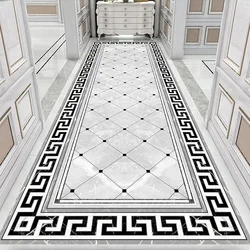 Custom 3D Floor Mural Wallpaper Waterproof Self Adhesive Geometric Lattice Living Room Corridor Aisle Floor Sticker Decoration