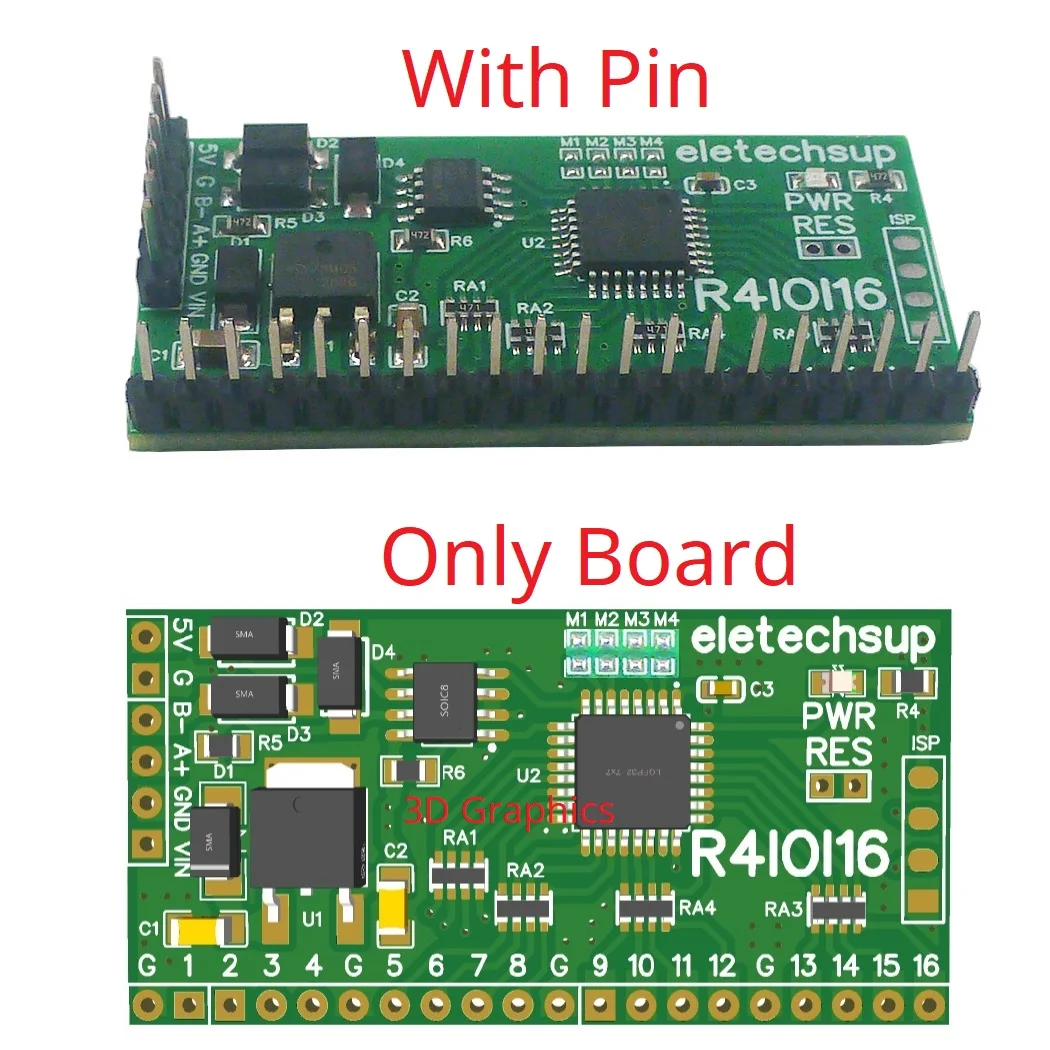 for Arduino ESP32 ESP8266 PLC Smart Home 16DI/16DO/8DI-8DO/4DI-12DO/12DI-4DO Modbus Rtu Digital IO RS485 2.54mm Pin Core Board