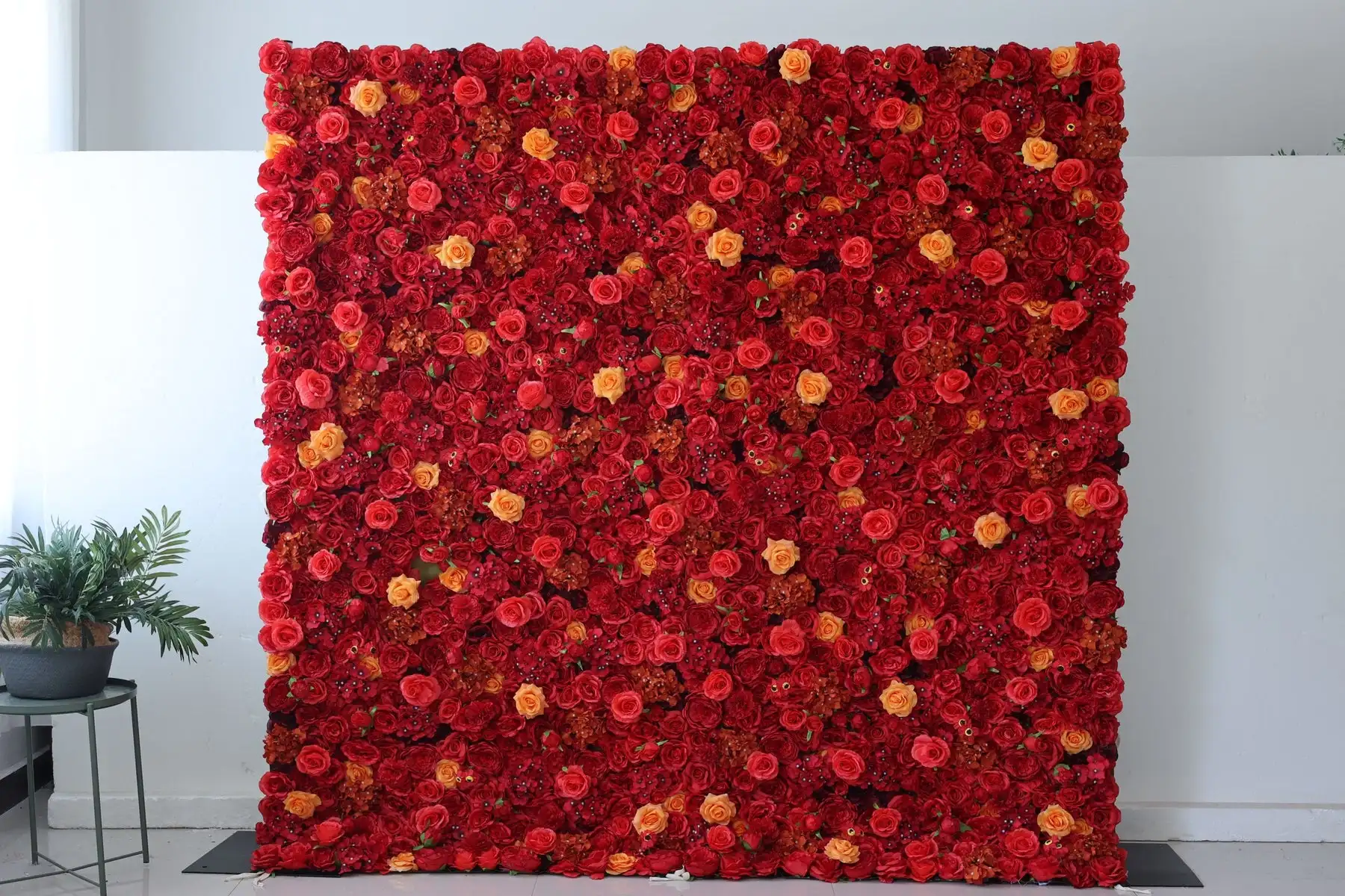 

3D Classic red Rose Series Hydrangea Roll Up Cloth Flower Wall Wedding Backdrop Window Display Flower Runner Event Party Prop