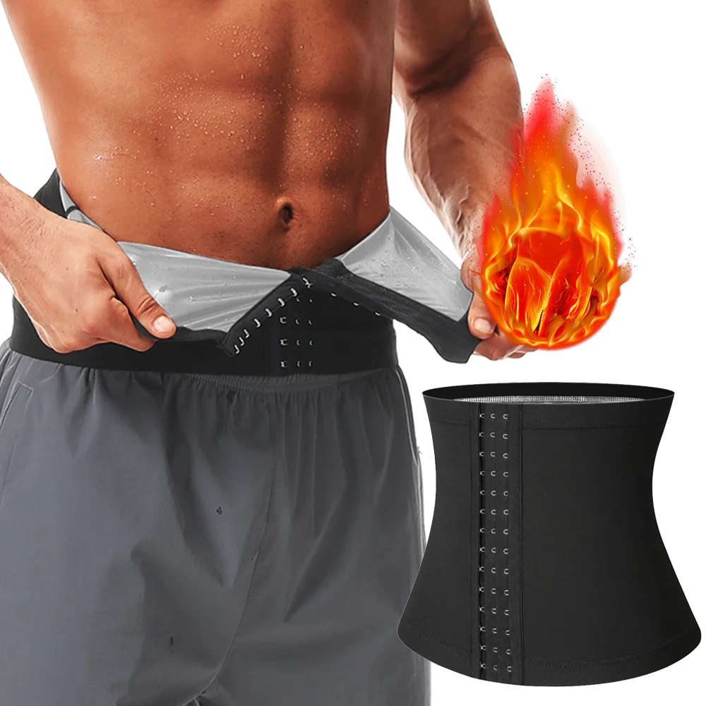 Ropa moldeadora para hombres, Sauna de sudor caliente, recortador de cintura, reductor de Abdomen, moldeador de cuerpo, entrenamiento, cinturones de Control del vientre adelgazantes, fajas de Fitness