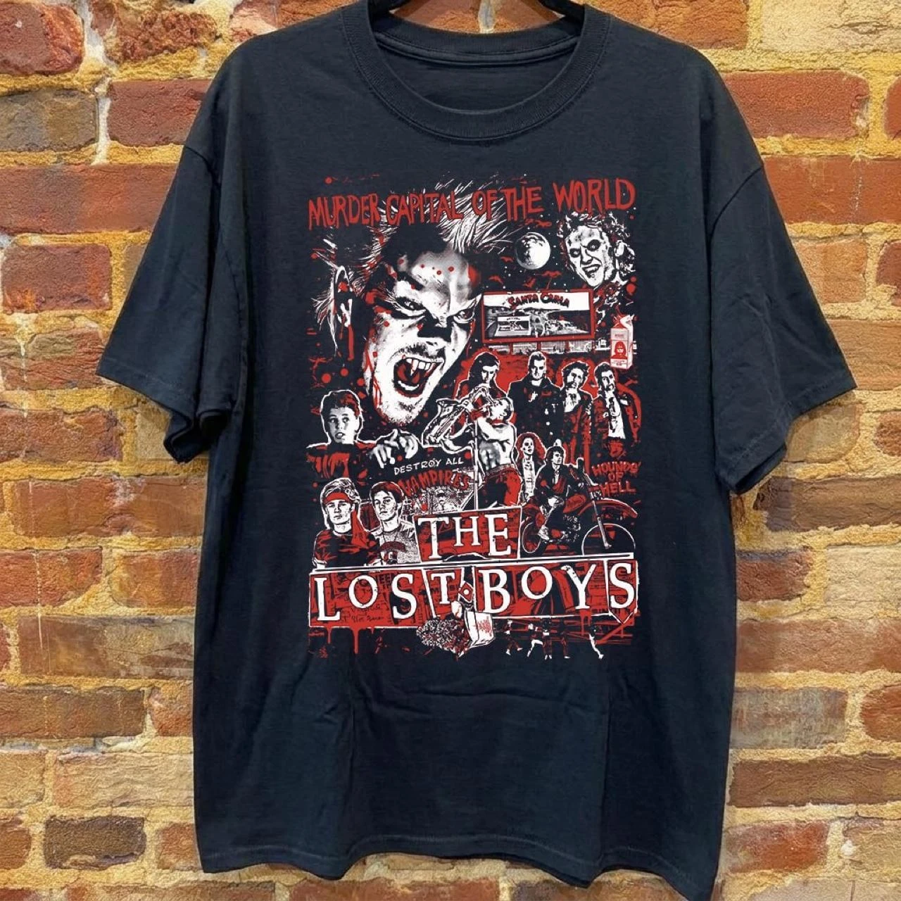 The Lost Boys Vampire T-Shirt A Nod To Classic Horror and Edgy Style Oversized Y2k Short Sleeve Casual Cotton Streetwear Top Tee