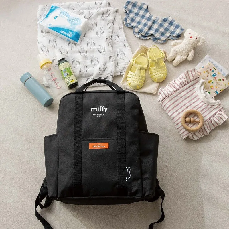 

Cartoon Miffy Rabbit Student Crossbody Bag Kawaii Casual Embroidery Large Capacity Backpack Children's Birthday Gift