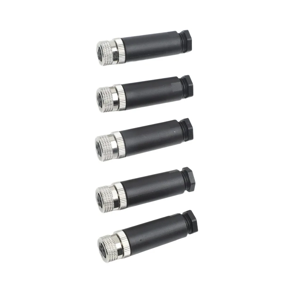5pcs M8 34 Pin Female Aviation Connectors for For industrial Automation Featuring IP67 Waterproof and Screw Type Assembly Design