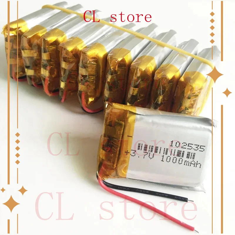 

8 шт. 3,7 В 1000 мАч литий-полимерная LiPo аккумуляторная батарея 102535 для Mp3 DVD Bluetooth динамик рекордер наушники электронные книги
