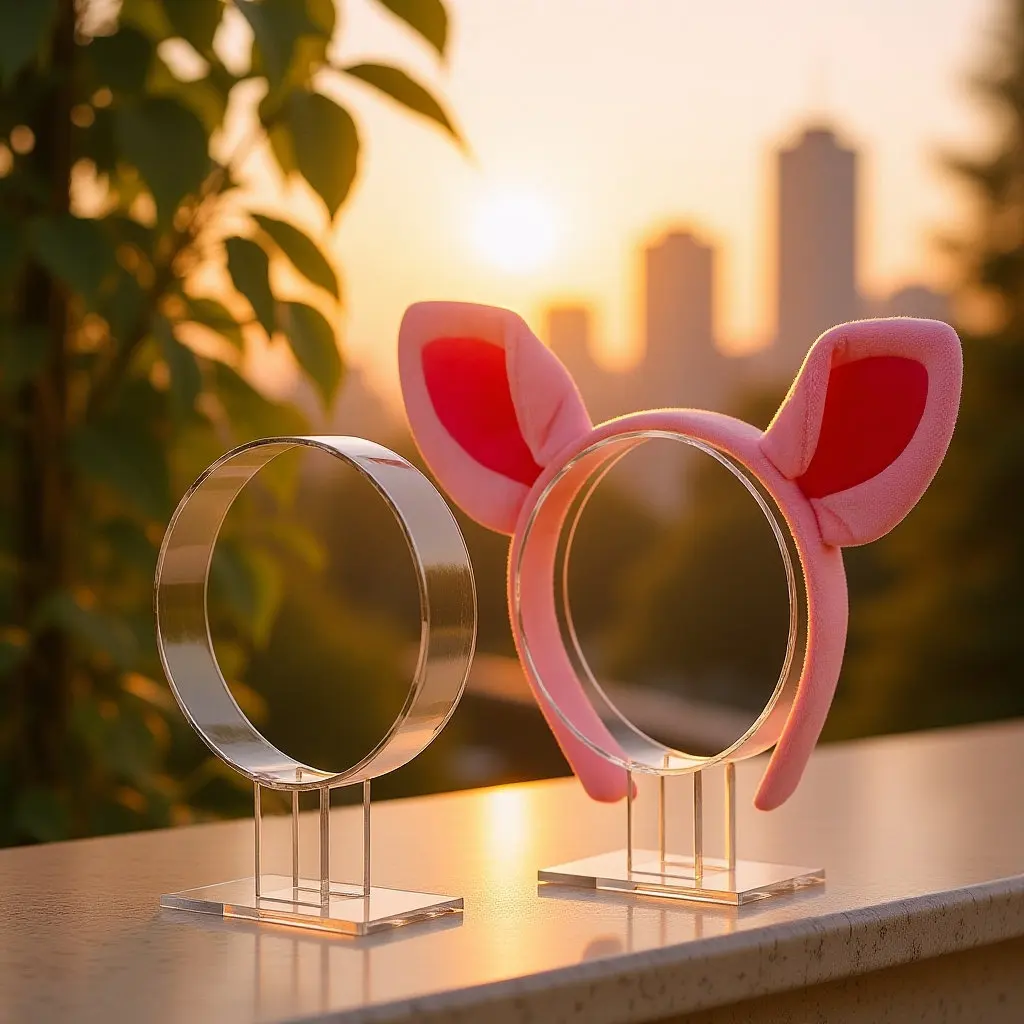 

Набор из 2 акриловых подставок для хранения повязок на голову, легкий органайзер для аксессуаров для волос, витрина для магазина, держатель для головных уборов