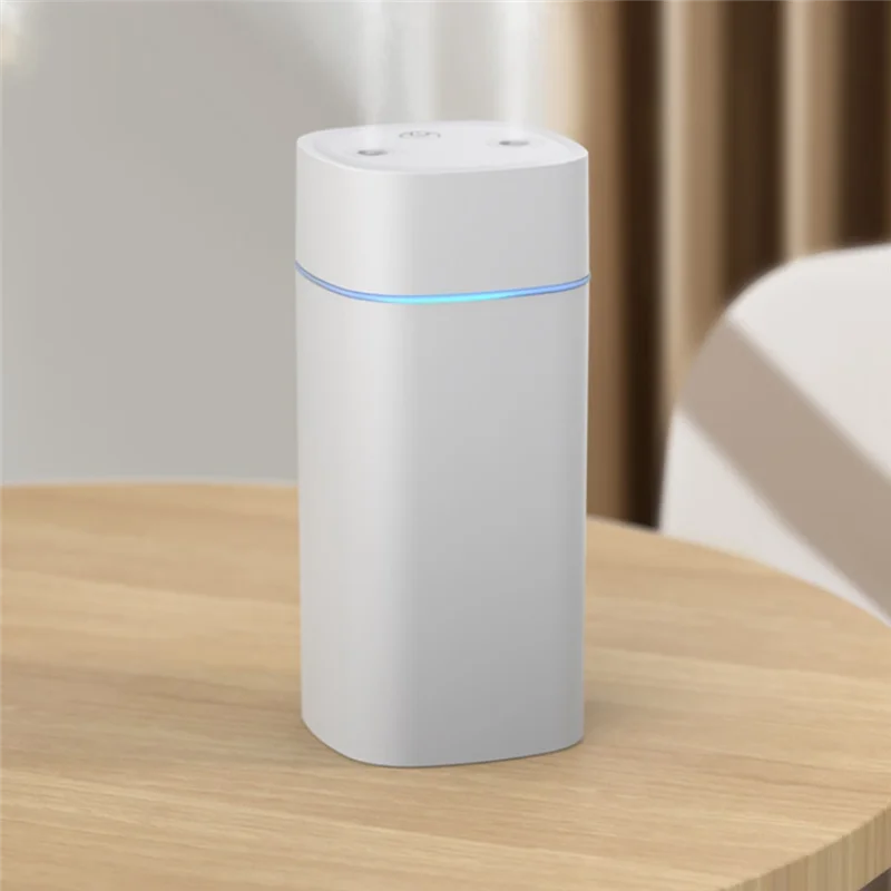 Стабильный красочный ночник, небольшой увлажнитель воздуха с двойным распылением, распылитель воздуха, USB бесшумный домашний увлажнитель воздуха, автомобильный очищающий спрей, белый