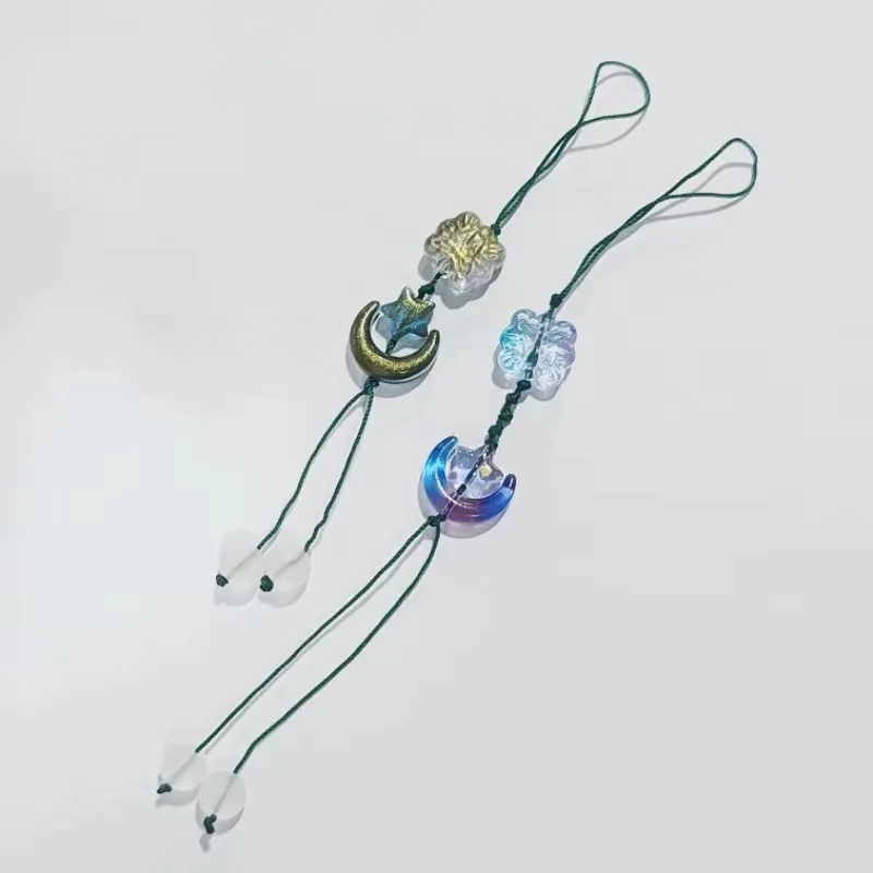 20pcs 12x15MM Moon Shape Lampwork Glass Czech Crystal Loose Beads for Jewelry Making Supplies DIY Charms Bracelets Accessories
