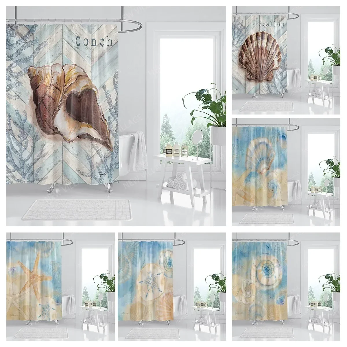 Home waterproof fabric bathroom curtain accessories 90x200 shower shower curtain 240 * 200 Atlantis style shower curtain