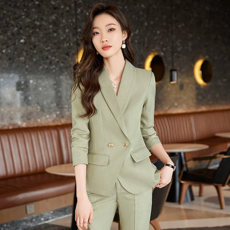 

Burgundy high-end women's blazer for spring and autumn2025New professional suit, elegant two-piece formal suit