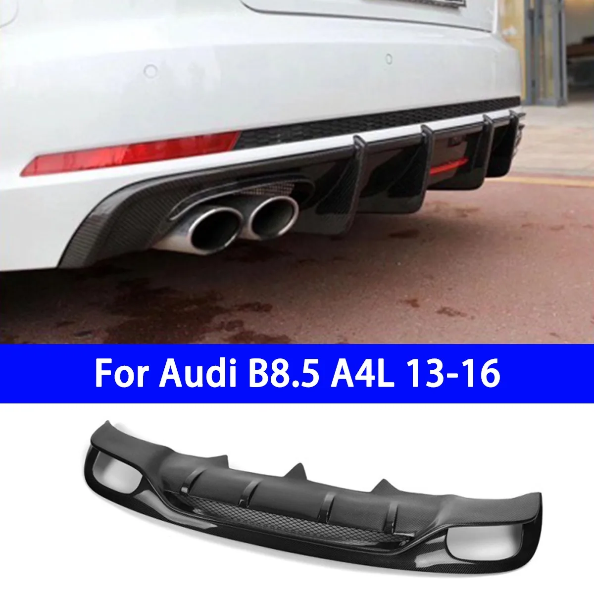 

Suitable for Audi B8.5 A4L Modified with Genuine Carbon Fiber Rear Lip Decoration and Rear Spoiler Small Surround