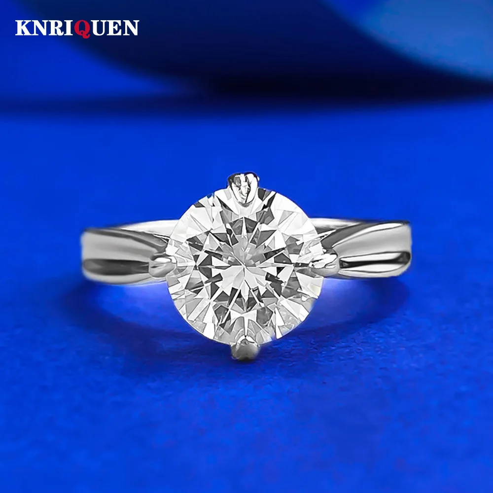 Clássico 100% 925 prata sólida 8*8mm anel de diamante de alto carbono para mulheres proposta de noivado de casamento anel festa jóias finas presente