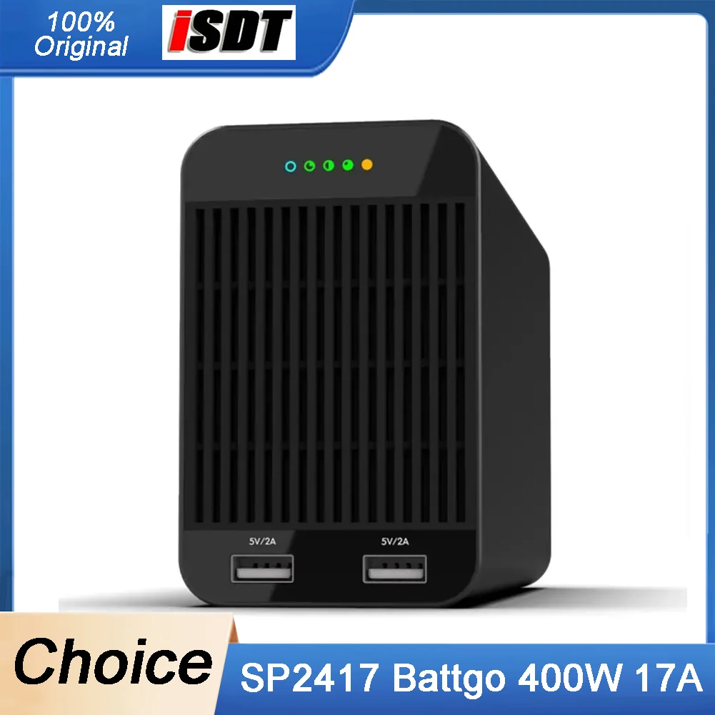 

ISDT SP2417 BattGo 400W 17A Светодиодный индикатор Интеллектуальный адаптер питания с двойной зарядкой через USB