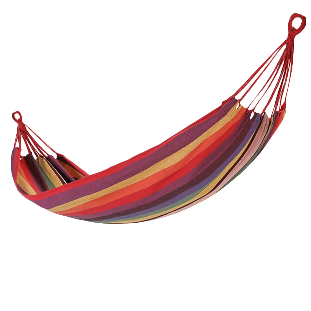 280x100cm Comfortable Durable Single Hammock with Stripes Pattern for Outdoor Camping Travel Garden Use Outdoor Hammock